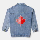 Rood en Wit Canadees Maple Leaf CANADA Denim Jacket (Achterkant)