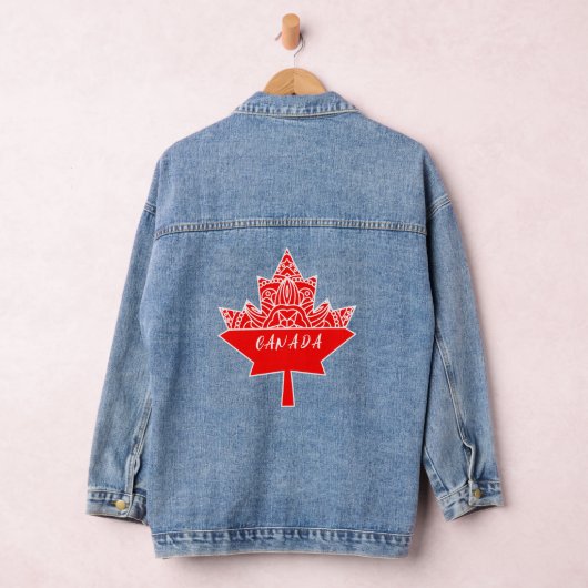 Rood en Wit Canadees Maple Leaf CANADA Denim Jacket (Hangar)