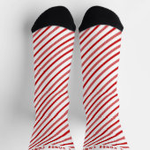 Rood en Wit Candy Cane Gestreepte Kerst Sokken (Top)
