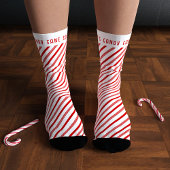 Rood en Wit Candy Cane Gestreepte Kerst Sokken