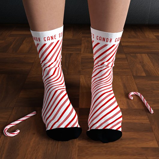 Rood en Wit Candy Cane Gestreepte Kerst Sokken