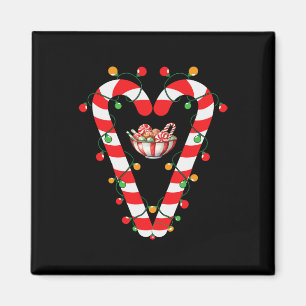 Rood en wit Candy Cane Santa Kerstmis Grappig XMA Magneet