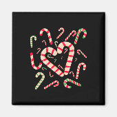 Rood en wit Candy Cane Santa Kerstmis Grappig XMA Magneet (Voorkant)