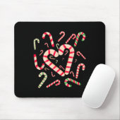Rood en wit Candy Cane Santa Kerstmis Grappig XMA Muismat (Met muis)