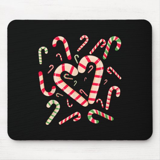 Rood en wit Candy Cane Santa Kerstmis Grappig XMA Muismat (Voorkant)