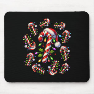 Rood en wit Candy Cane Santa Kerstmis Grappig XMA Muismat