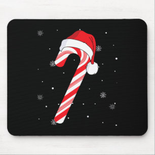 Rood en wit Candy Cane Santa Kerstmis Grappig XMA Muismat