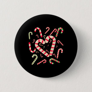 Rood en wit Candy Cane Santa Kerstmis Grappig XMA Ronde Button 5,7 Cm