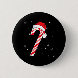 Rood en wit Candy Cane Santa Kerstmis Grappig XMA Ronde Button 5,7 Cm