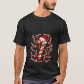 Rood en Wit Candy Cane Santa Kerstmis Grappig Xma T-shirt (Voorkant)