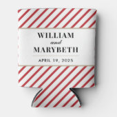 Rood en wit Candy Cane Stripe Wedding Blikjeskoeler (Voorkant)