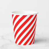 Rood en Wit Candy Cane Stripes Papieren beker (Achterkant)