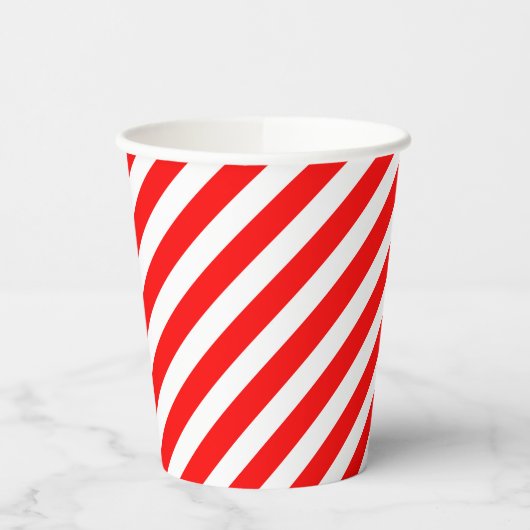 Rood en Wit Candy Cane Stripes Papieren beker (Links)