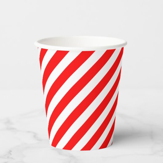 Rood en Wit Candy Cane Stripes Papieren beker (Voorkant)