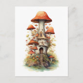 Rood en wit champignonhuis briefkaart (Voorkant)