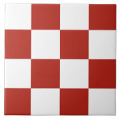 Rood en Wit checkerpatroon Tegeltje (Voorkant)