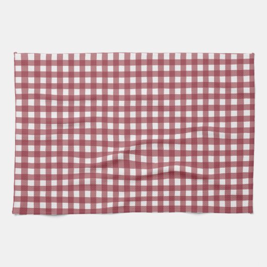 Rood en wit checkers patroon theedoek (Horizontaal)