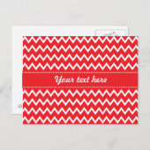 Rood en wit Chevron Pattern Briefkaart (Voorkant / Achterkant)