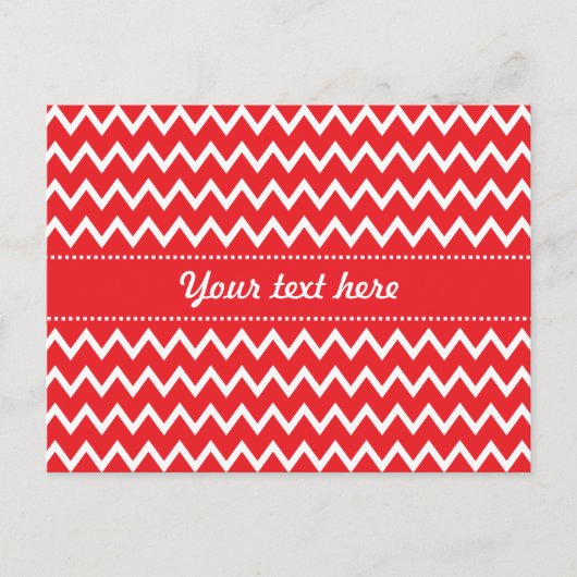 Rood en wit Chevron Pattern Briefkaart (Voorkant)