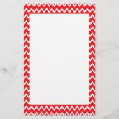 Rood en wit Chevron Pattern Briefpapier (Voorkant)