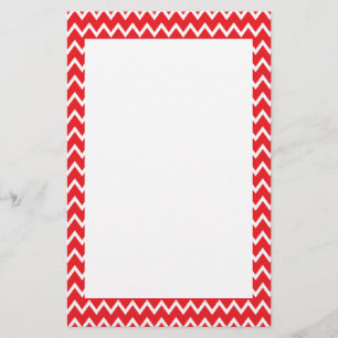 Rood en wit Chevron Pattern Briefpapier