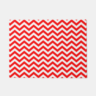 Rood en wit Chevron Pattern Deurmat