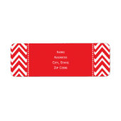 Rood en wit Chevron Pattern Etiket (Voorkant)