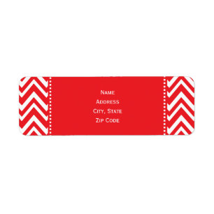 Rood en wit Chevron Pattern Etiket