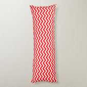 Rood en wit Chevron Pattern Lichaamskussen (Achterkant (Verticaal))