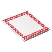 Rood en wit Chevron Pattern Notitieblok (Schuin)