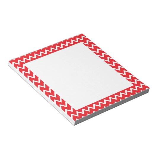Rood en wit Chevron Pattern Notitieblok (Schuin)