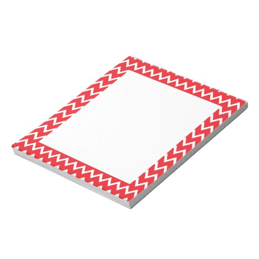 Rood en wit Chevron Pattern Notitieblok (Linkerzijde)