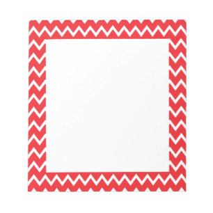 Rood en wit Chevron Pattern Notitieblok