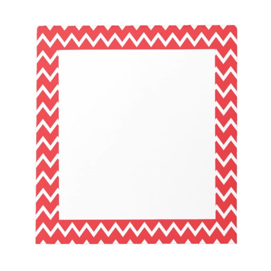 Rood en wit Chevron Pattern Notitieblok (Voorkant)