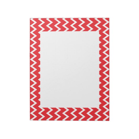 Rood en wit Chevron Pattern Notitieblok (Linkerzijde)