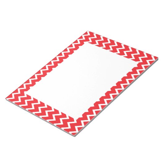 Rood en wit Chevron Pattern Notitieblok (Schuin)