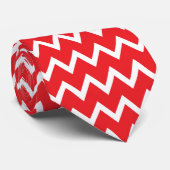 Rood en wit Chevron Pattern Stropdas (Opgerold)