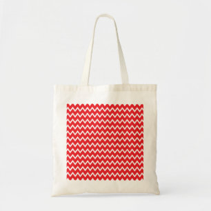 Rood en wit Chevron Pattern Tote Bag