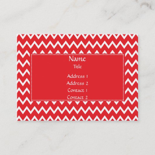 Rood en wit Chevron Pattern Visitekaartje (Voorkant)