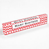 Rood en wit Chevron Print Name Bord Naambordje