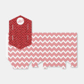 Rood en wit Chevron Wedding voor Monogram Gift Bedankdoosjes (Uitgevouwen)