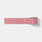 Rood en Wit Chevron ZigZag Satijnen Lint (Voorkant)