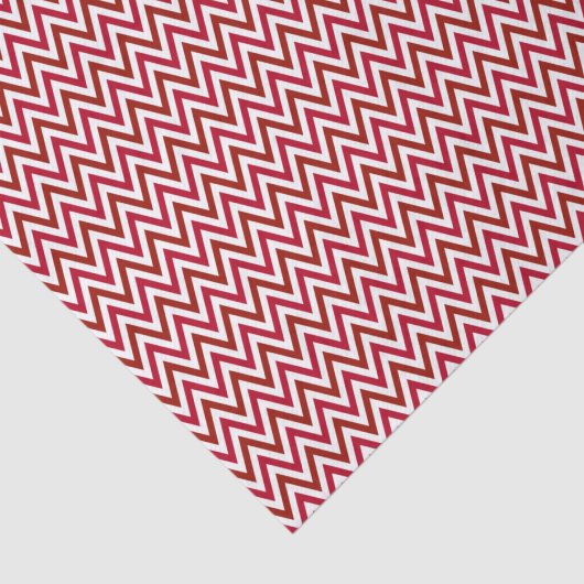 Rood en wit Chevron ZigZag Tissuepapier (Detail)