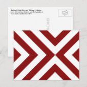 Rood en wit Chevrons Briefkaart (Voorkant / Achterkant)