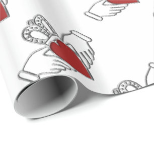 Rood en wit Claddagh Pattern-omslagpapier Cadeaupapier
