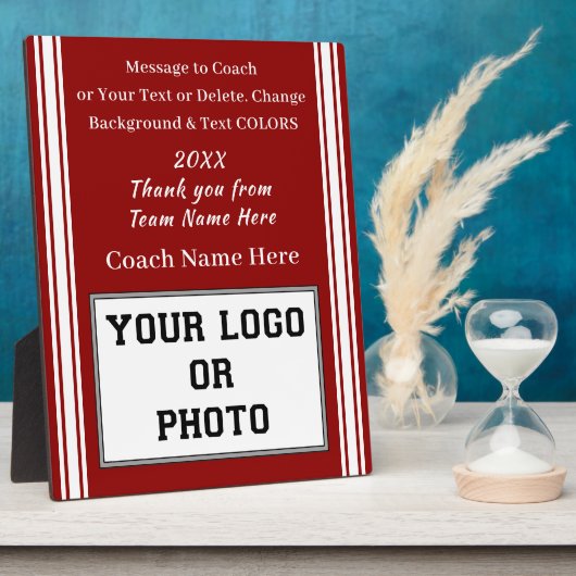 Rood en wit, Coaches Plaques met Team Afbeelding Fotoplaat (Zijkant)