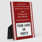 Rood en Wit, Coaches Plaques met Teamfoto Fotoplaat (Zijkant)