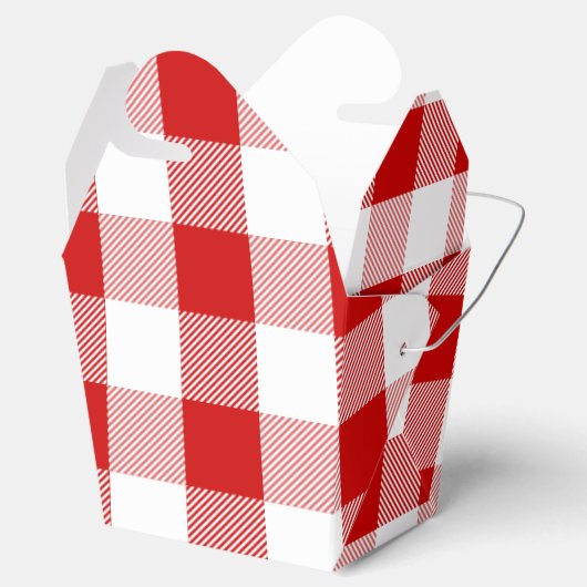 Rood en wit controleert Gingham Plaid Party bruilo Bedankdoosjes (Geopend)