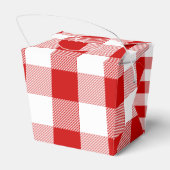 Rood en wit controleert Gingham Plaid Party bruilo Bedankdoosjes (Achterkant)