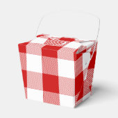 Rood en wit controleert Gingham Plaid Party bruilo Bedankdoosjes (Voorkant Zijde)